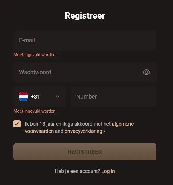 LegionBet registreren en inloggen